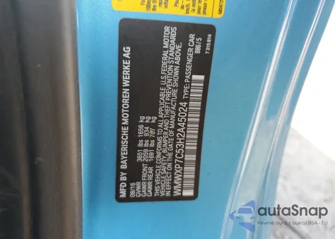 2017 Mini Cooper S z USA, uszkodzony, nr VIN WMWXP7C53H2A45024